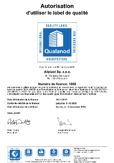 SERTIFIKATAI Aliplast Qualanod - FR