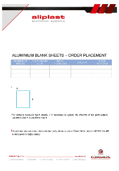 Aliuminio lakštų ruošiniai – „Aliplast“ užsakymai