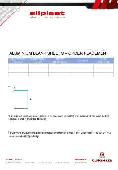 Aliuminio lakštų ruošiniai – „Aliplast“ užsakymai