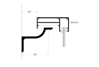 Railing - turėklo tvirtinimo jungtis prie sienos